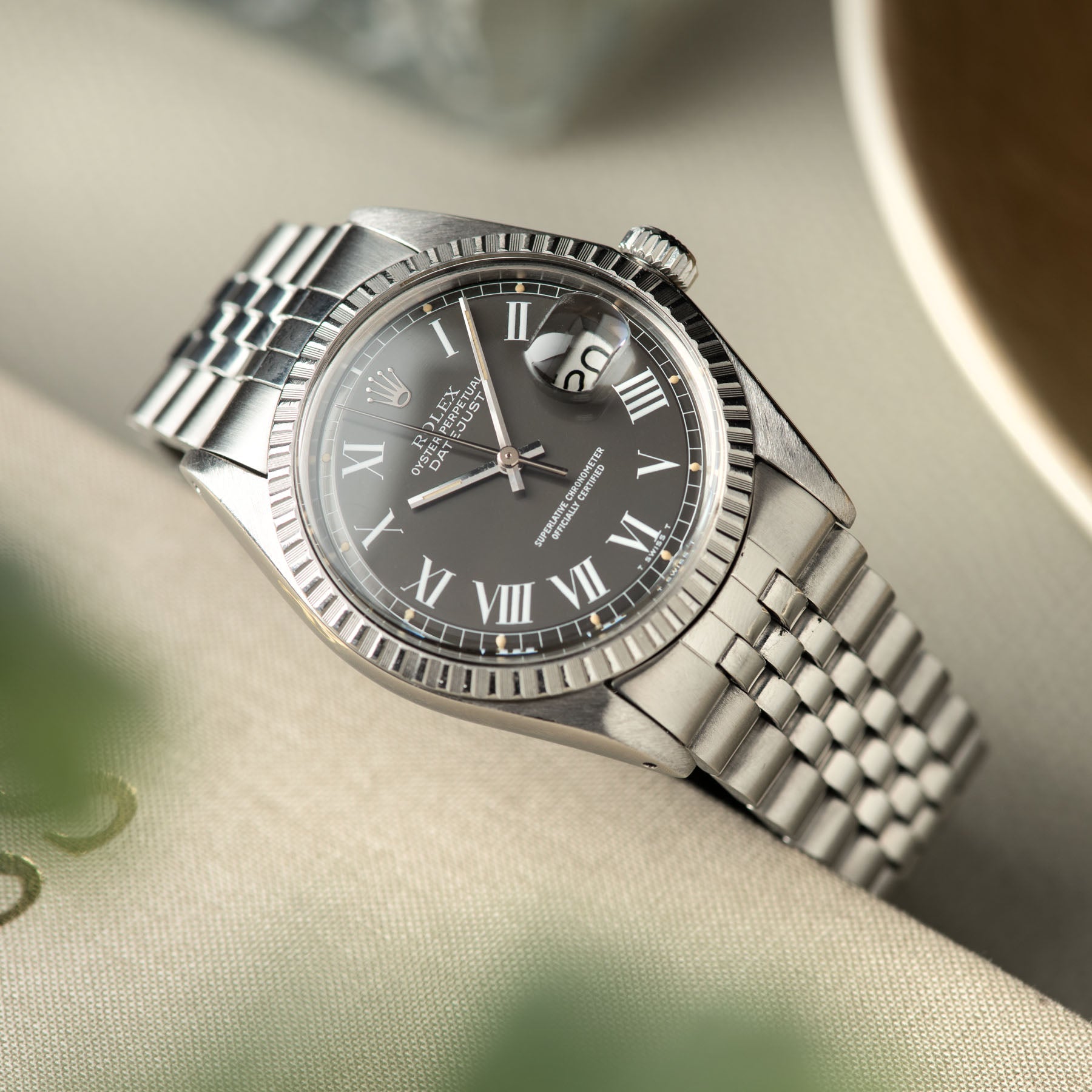 Rolex Datejust Grey Buckley Dial Reference 1603