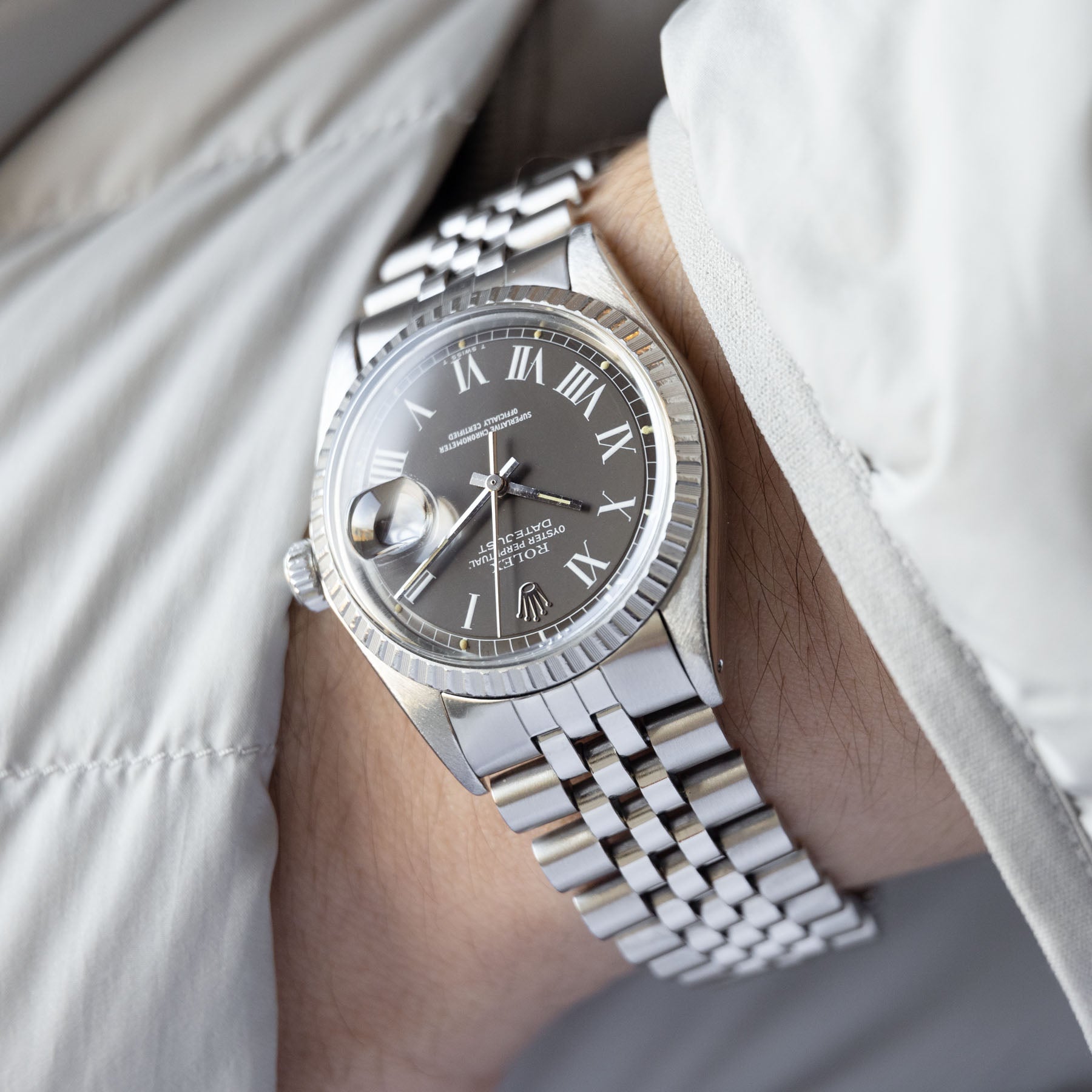 Rolex Datejust Grey Buckley Dial Reference 1603