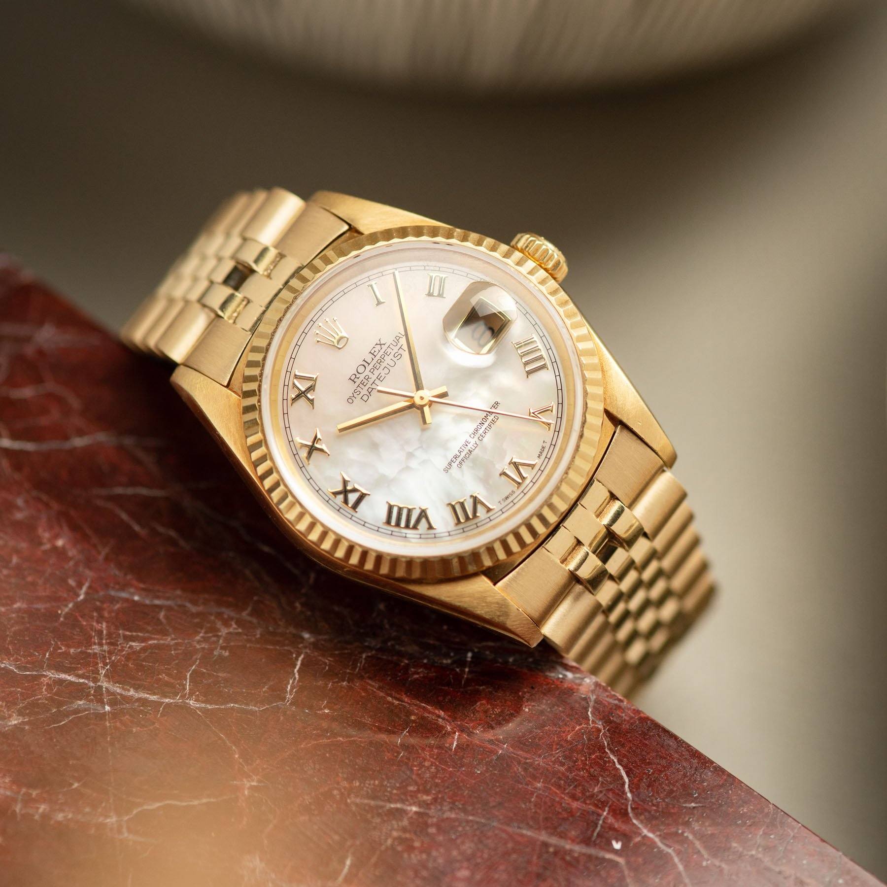 Rolex Datejust Yellow Gold Mother of Pearl Dial 16238