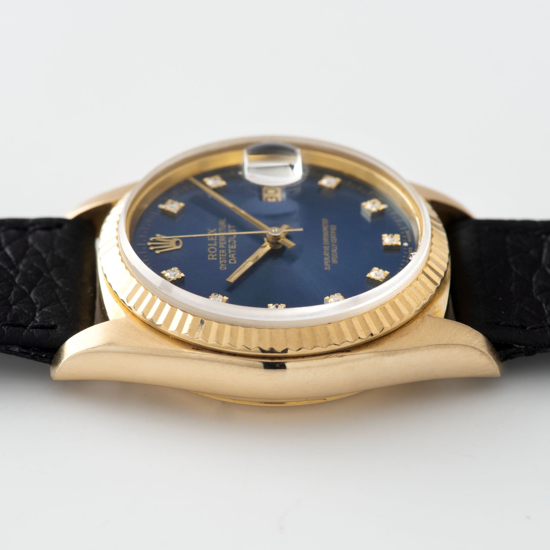 Rolex Datejust Yellow Gold 16018 Blue Diamond Hours Dial