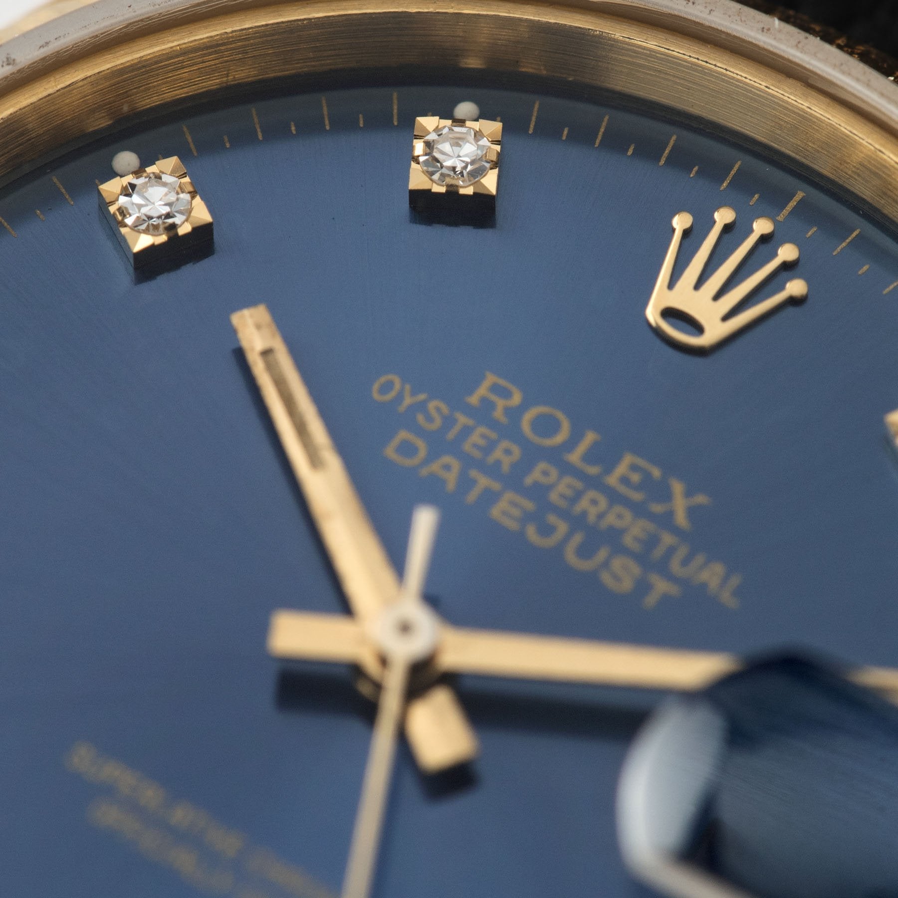 Rolex Datejust Yellow Gold 16018 Blue Diamond Hours Dial