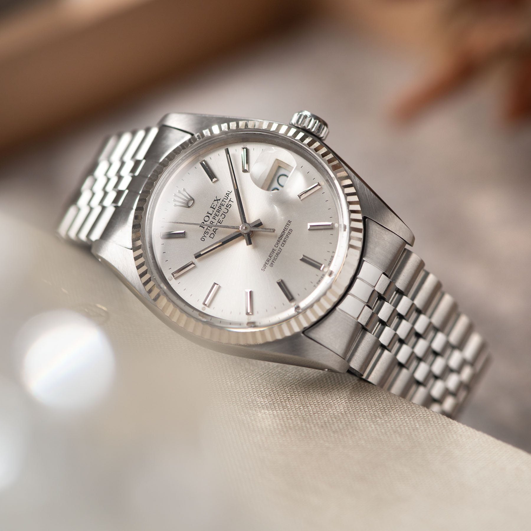 Rolex Datejust Reference 16014 Silver Dial Punched Papers