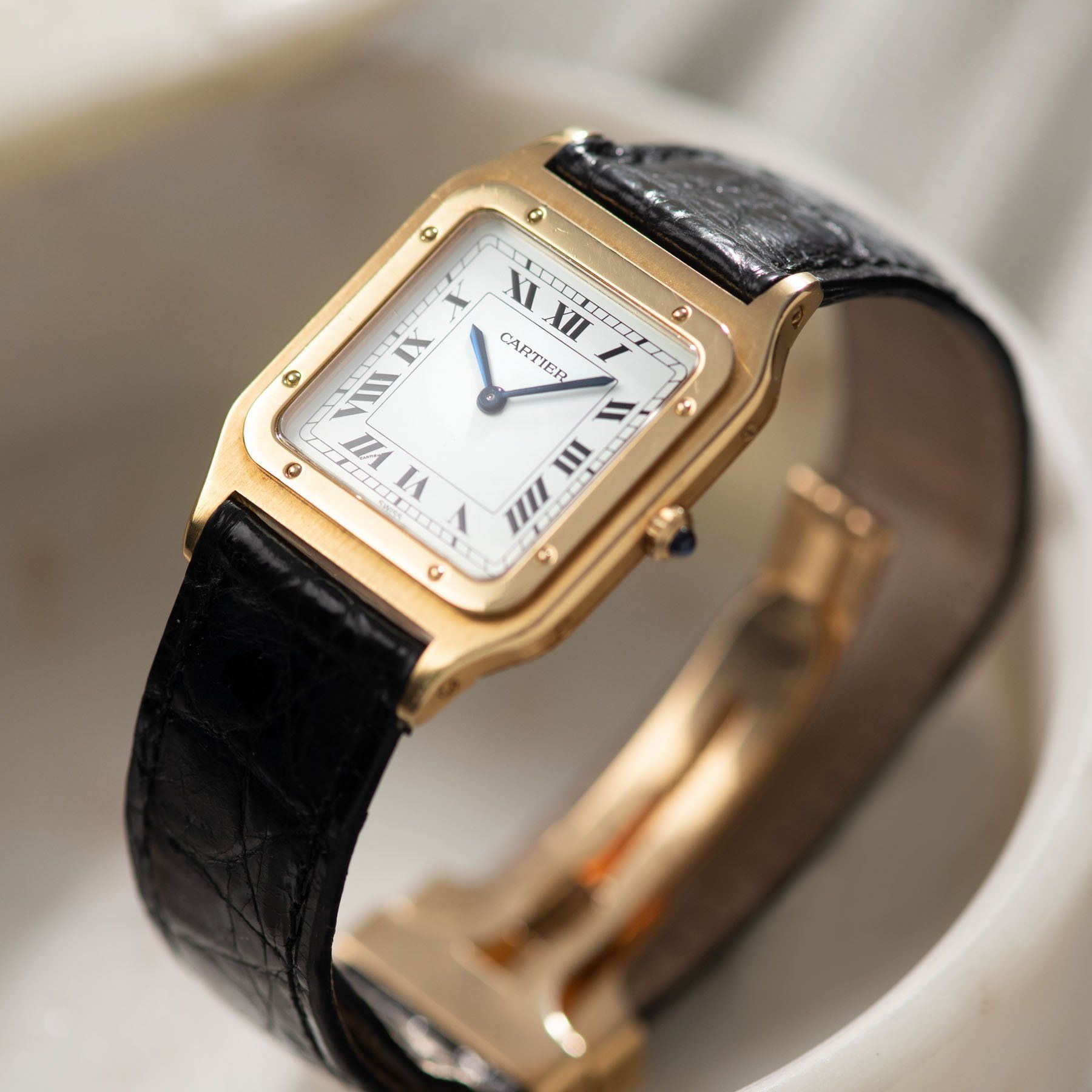 Cartier Paris Santos Dumont Jumbo Ultrathin Yellow Gold