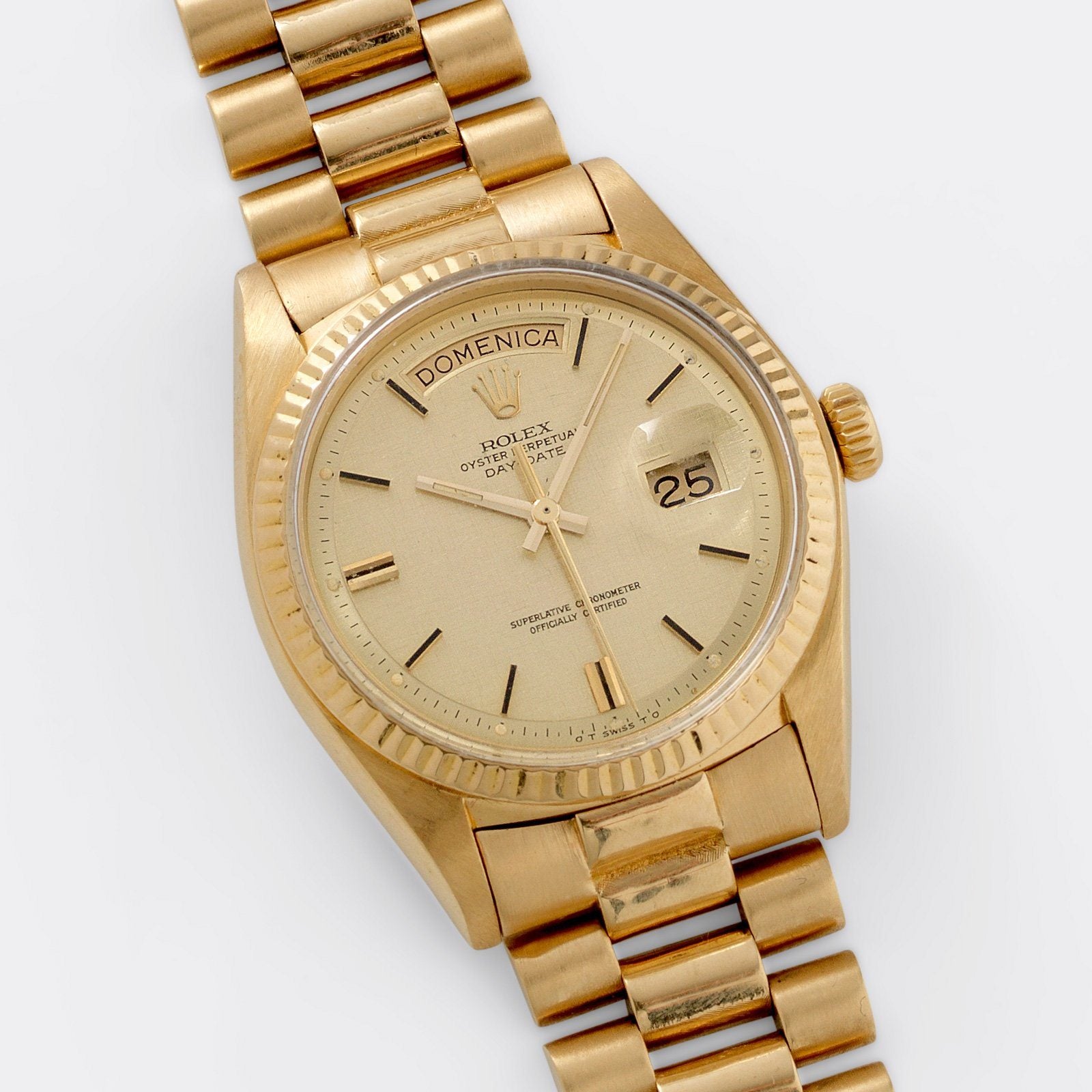 Rolex Day Date Yellow Gold Linen Dial 1803