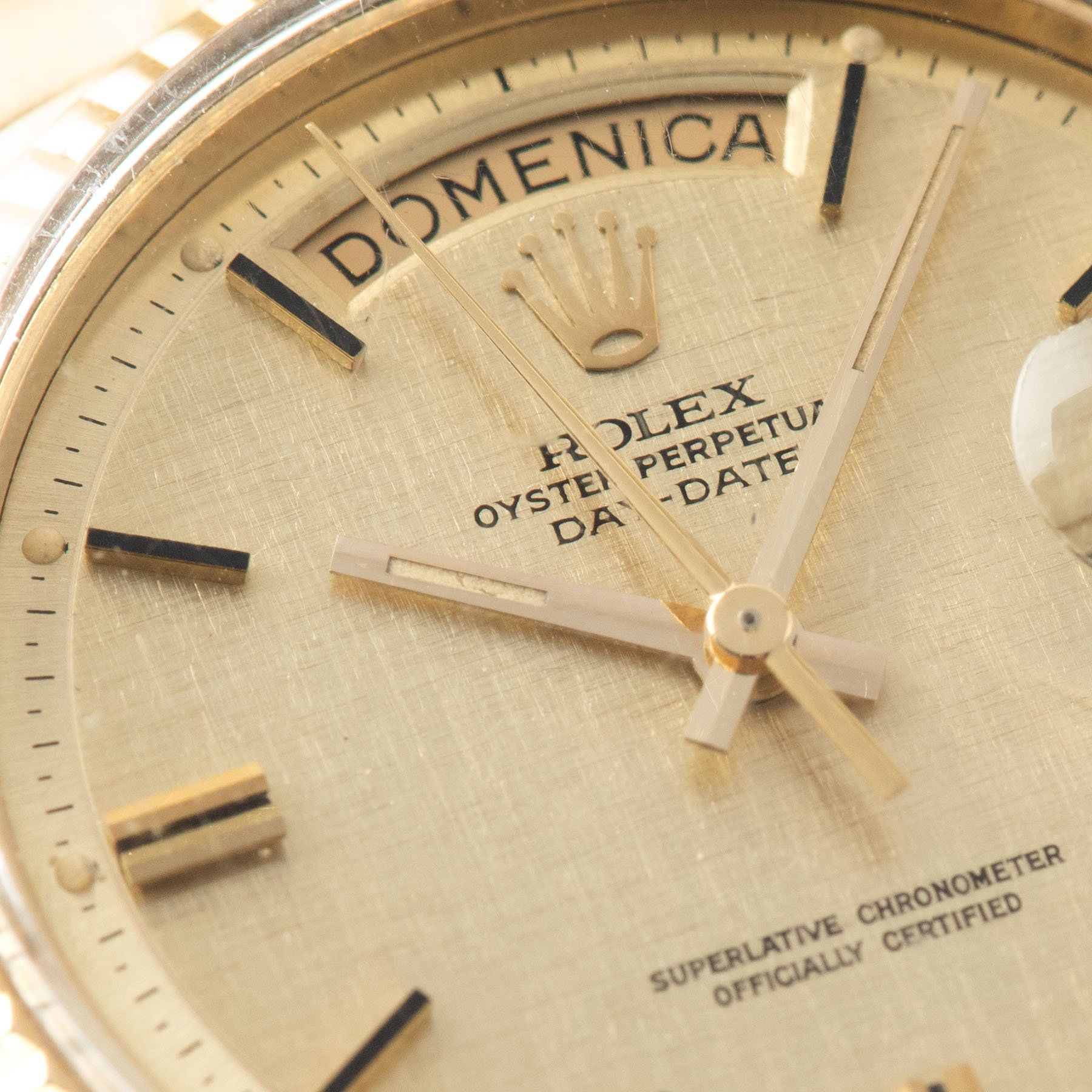 Rolex Day Date Yellow Gold Linen Dial 1803