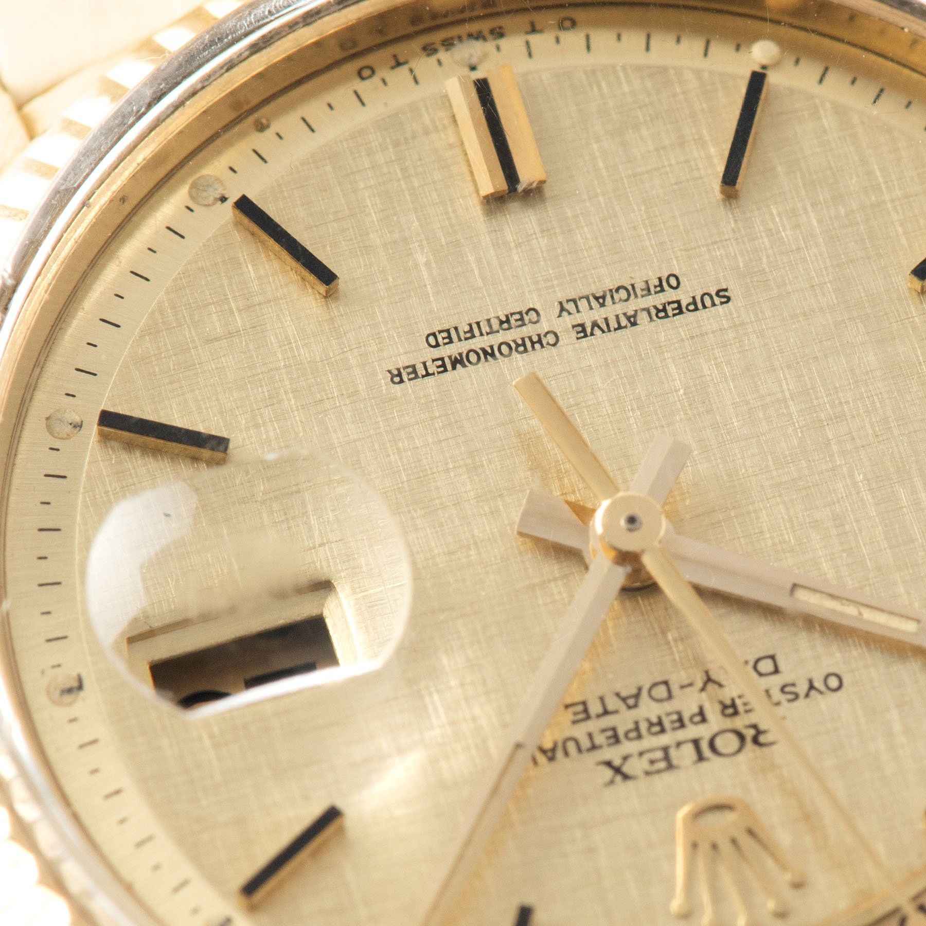 Rolex Day Date Yellow Gold Linen Dial 1803