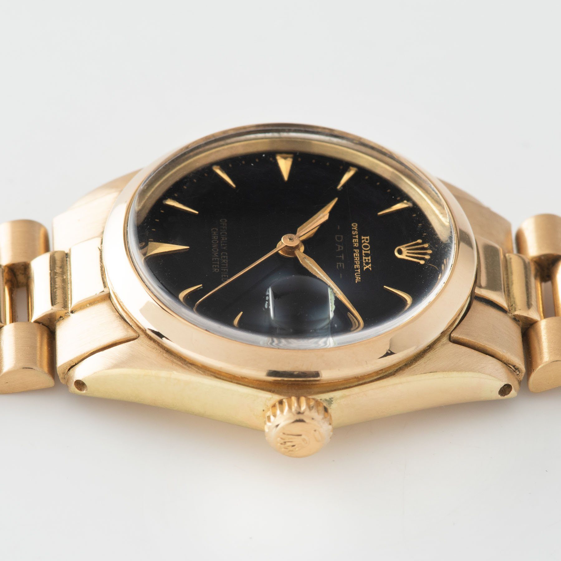 Rolex Oyster Perpetual Date Yellow Gold Gilt Dial 31mm