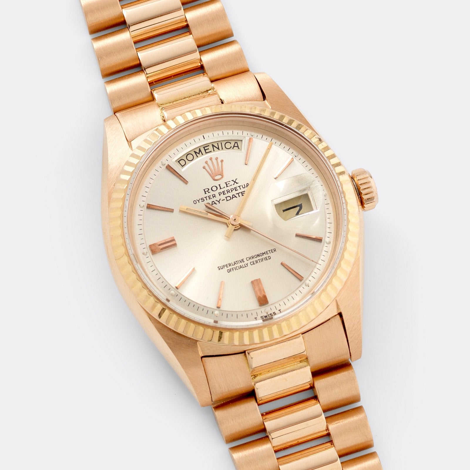 Rolex Day Date Rose Gold Silver Dial 1803