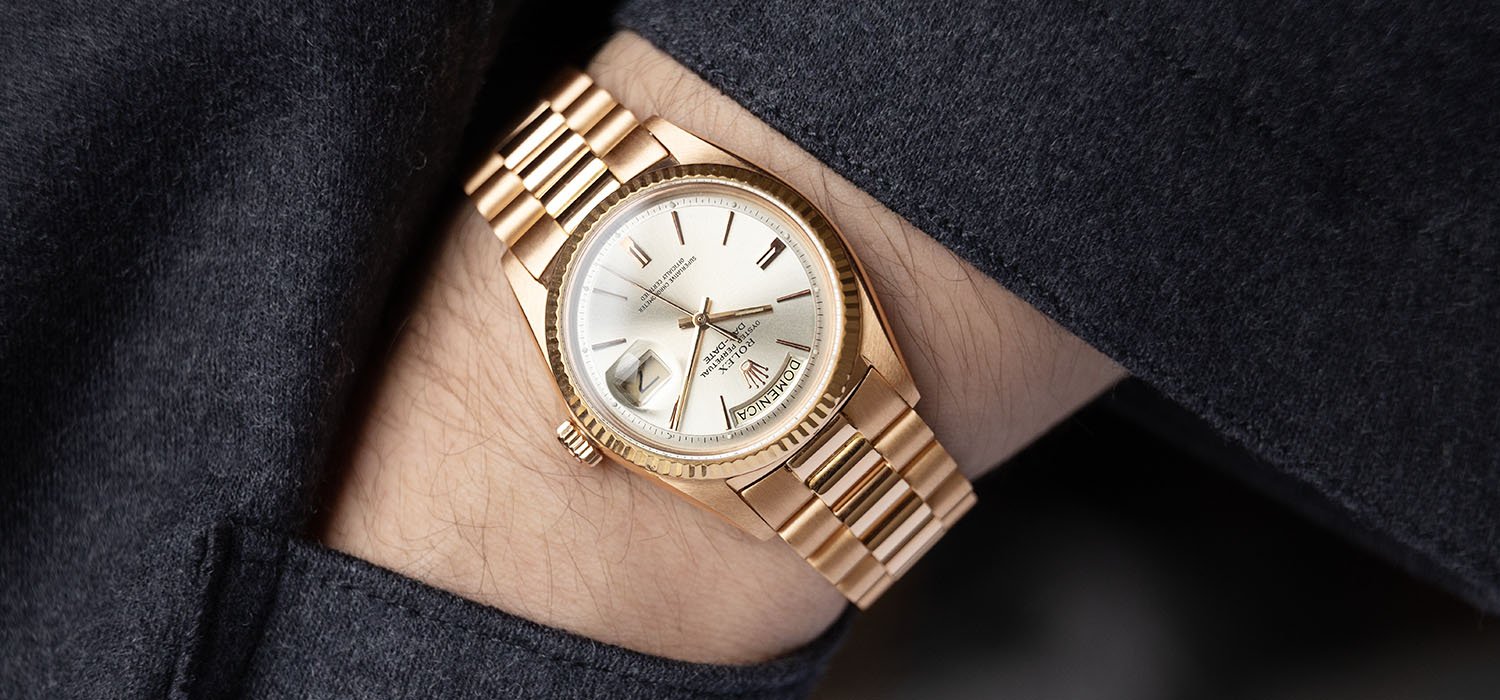 Rolex Day Date Rose Gold Silver Dial 1803