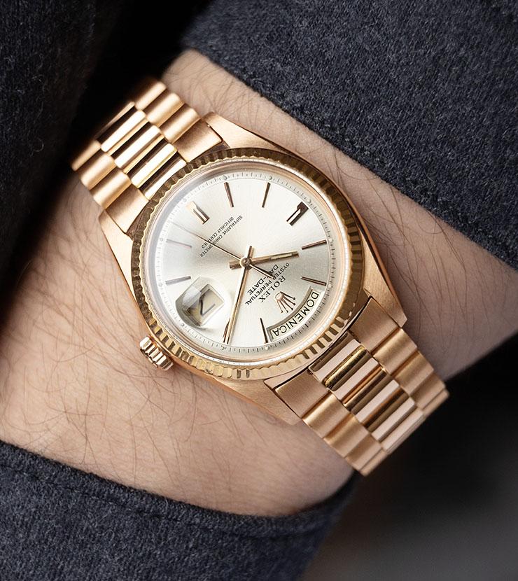 Rolex Day Date Rose Gold Silver Dial 1803