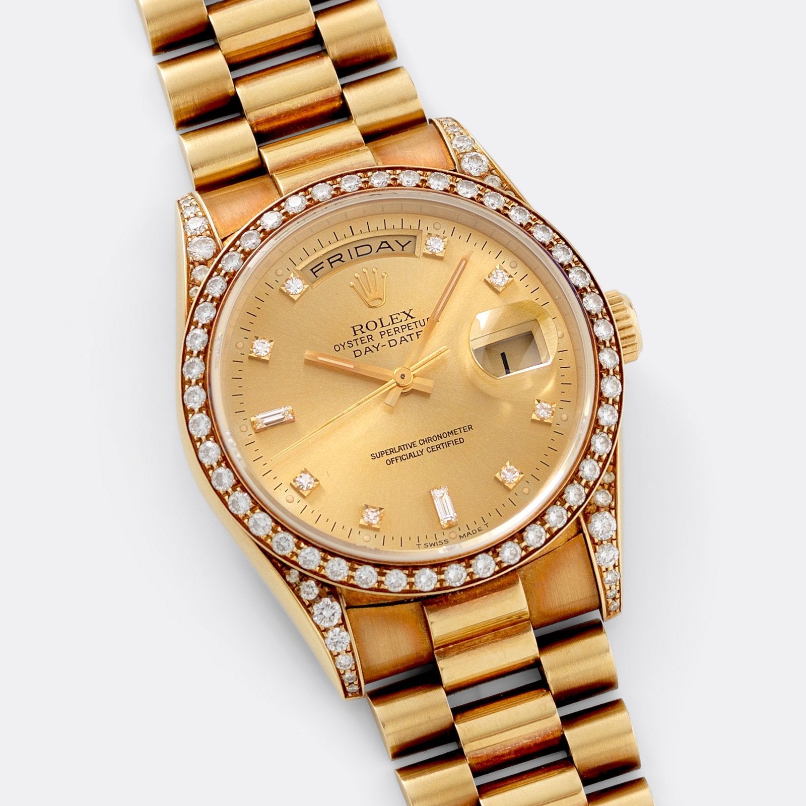 Rolex Day Date 18388 Diamond Bezel and Case with Papers