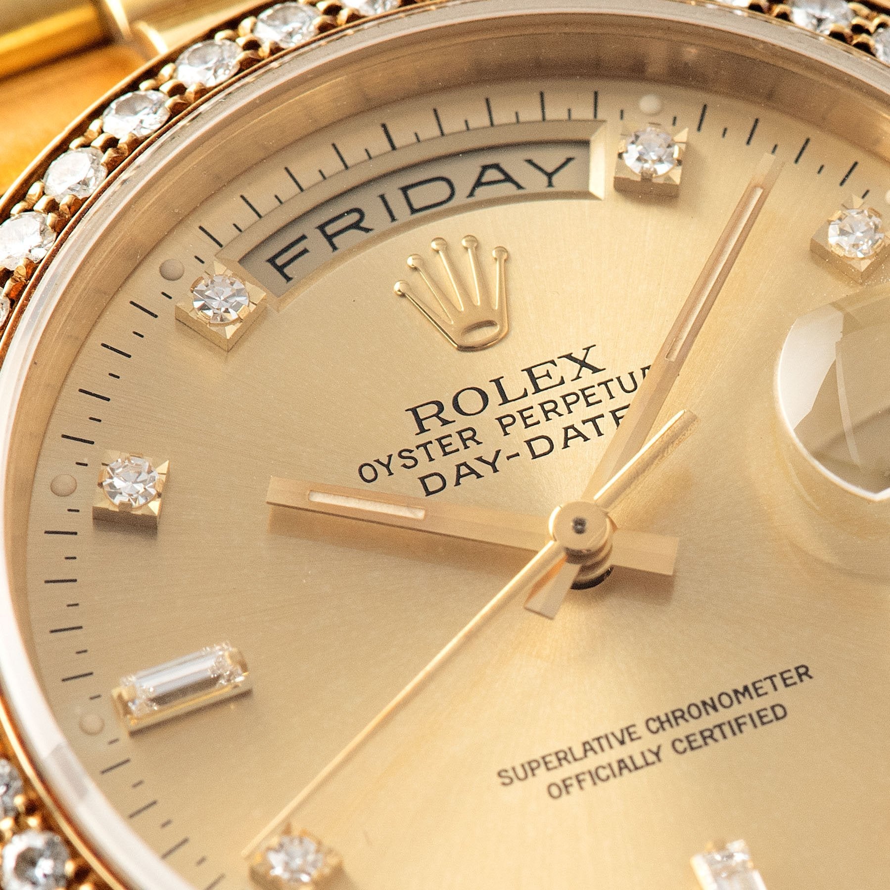 Rolex Day Date 18388 Diamond Bezel and Case with Papers