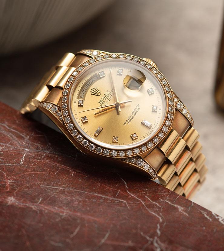 Rolex Day Date 18388 Diamond Bezel and Case with Papers