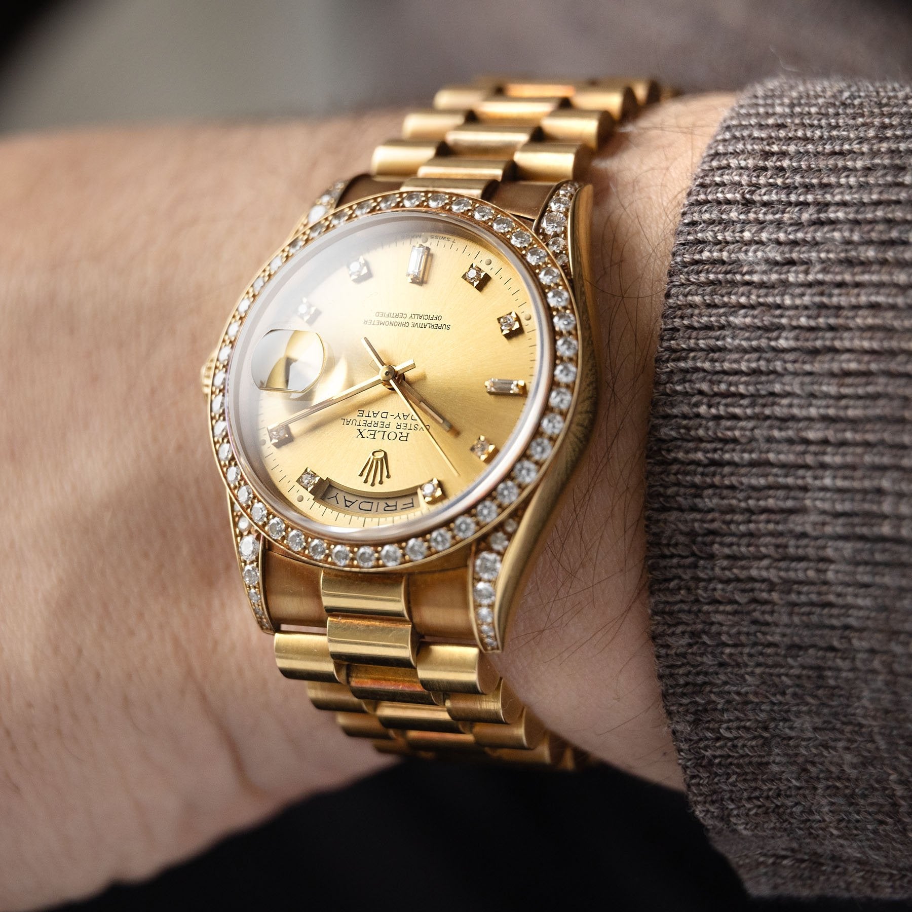 Rolex Day Date 18388 Diamond Bezel and Case with Papers