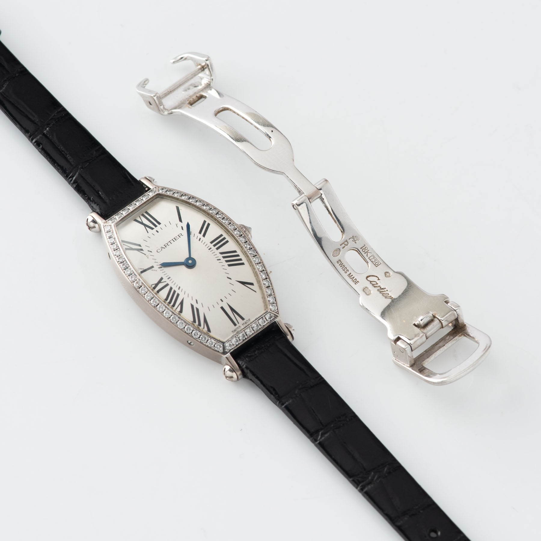 Cartier Tonneau White Gold with Diamonds Reference 2711