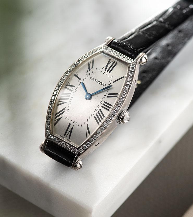 Cartier Tonneau White Gold with Diamonds Reference 2711