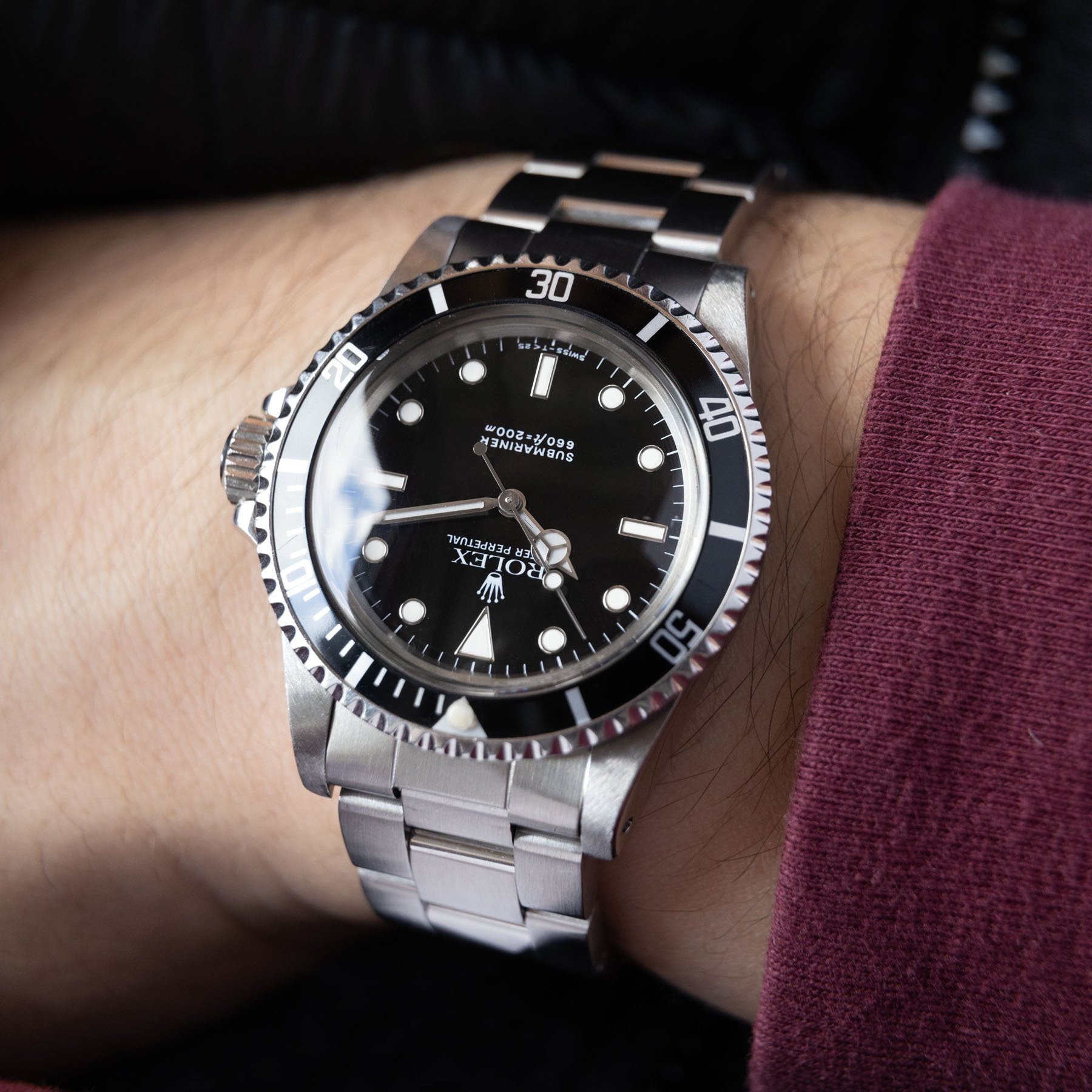 Rolex Submariner 5513 Gloss Dial White Gold Hour Markers