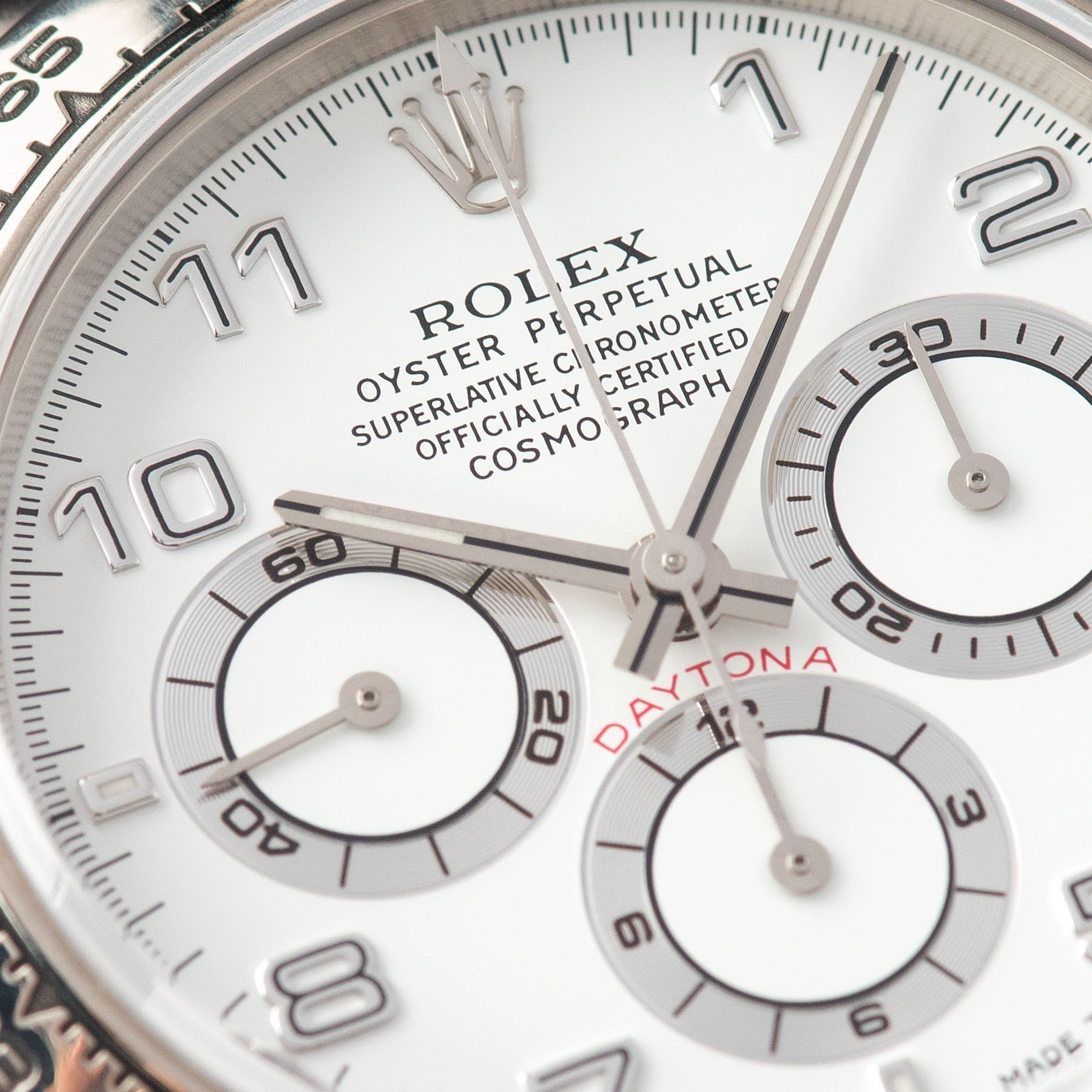 Rolex Daytona White Gold 16519 White Arabic Dial