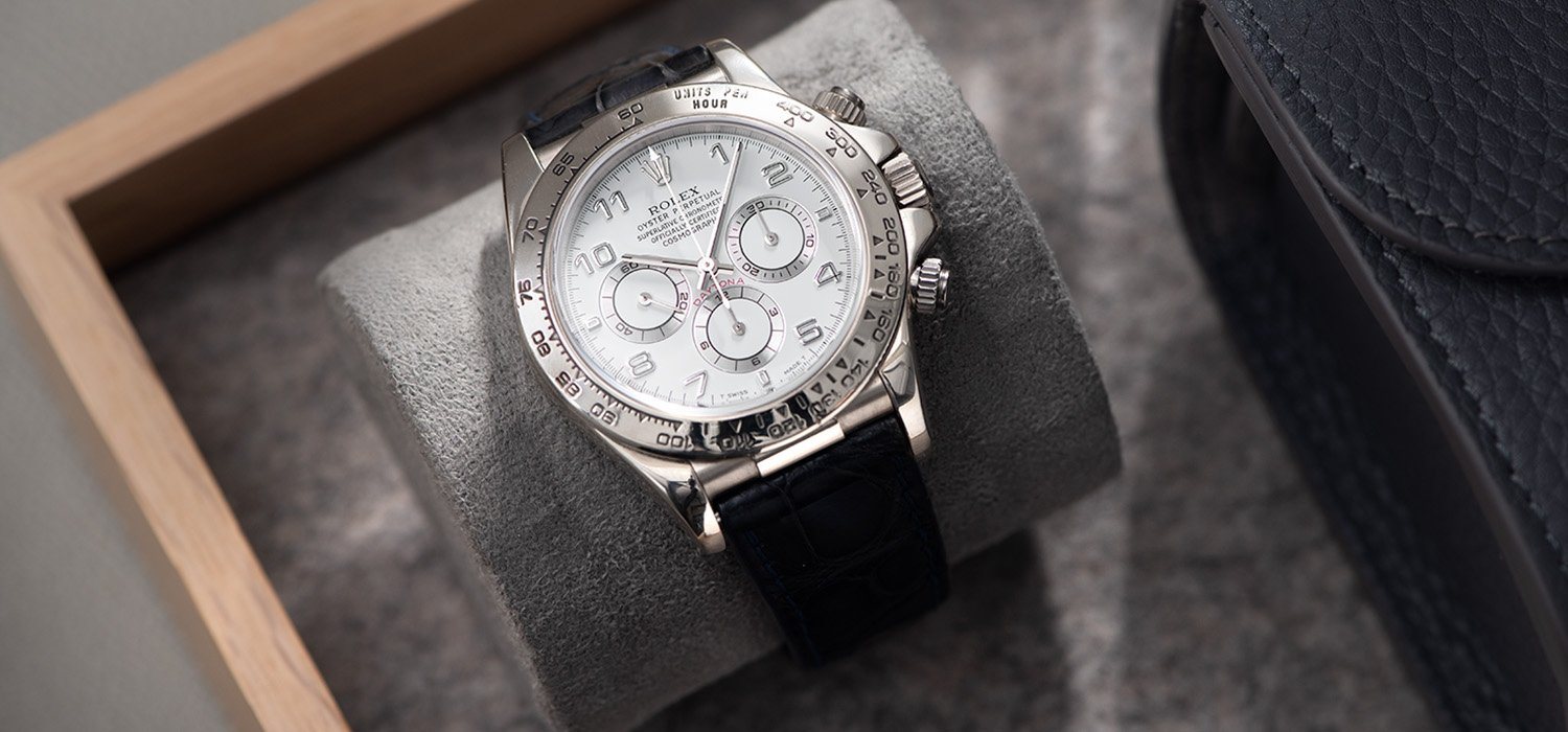 Rolex Daytona White Gold 16519 White Arabic Dial