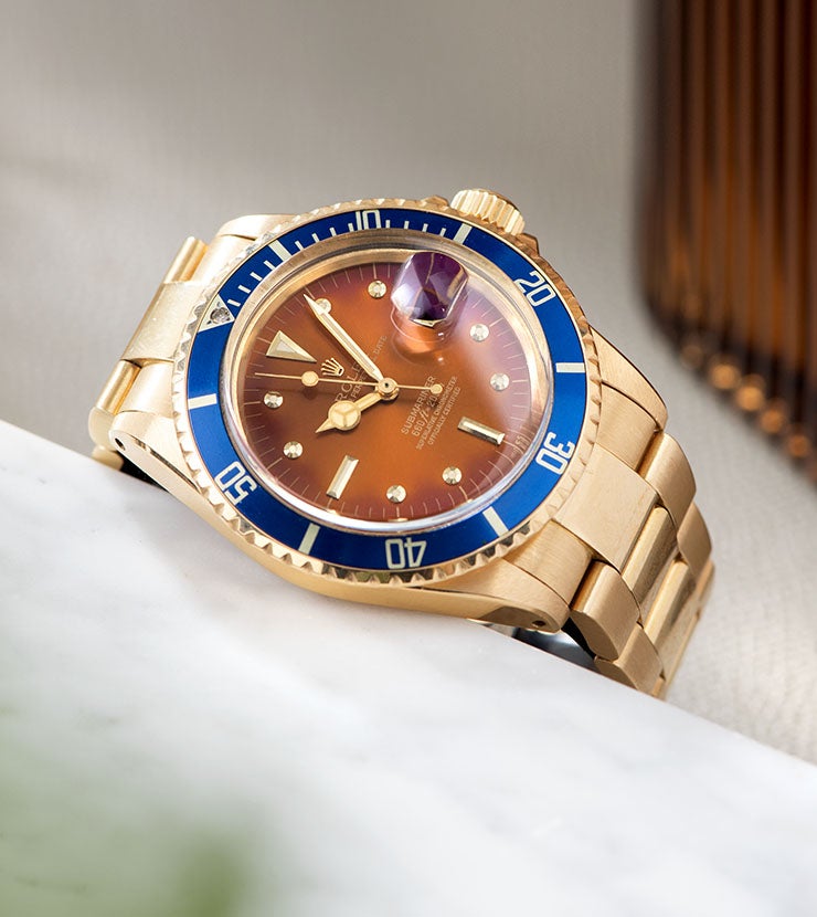 Rolex Submariner Date Yellow Gold 1680 / 8 Tropical Dial