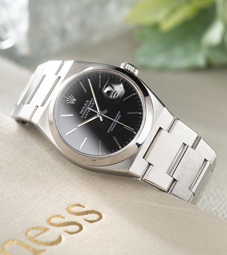 Rolex Oysterquartz Datejust Black Soleil Dial 17000