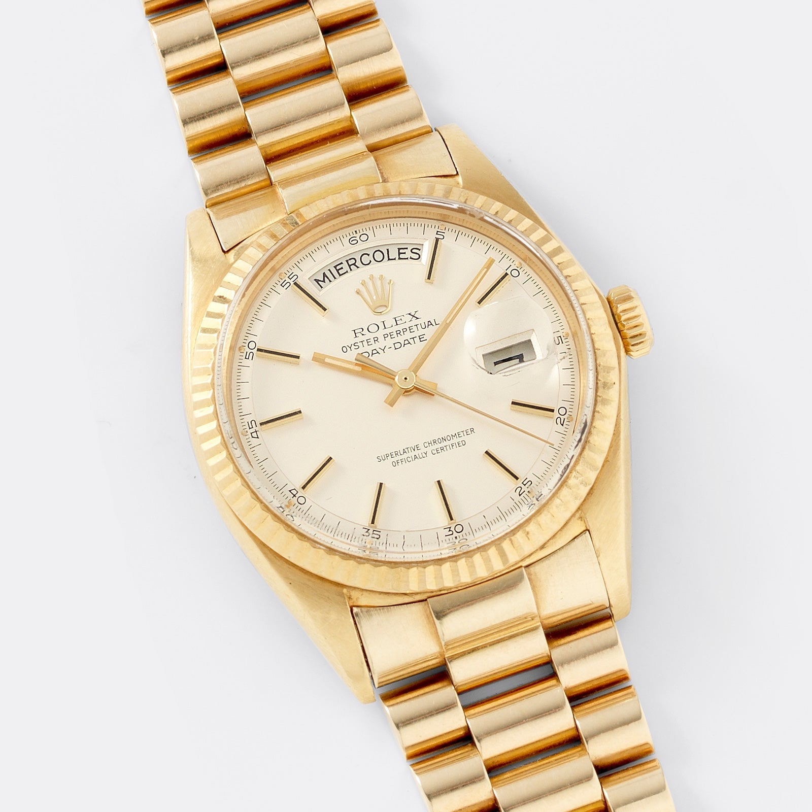 Rolex Day Date Yellow Gold 1803 Matte Silver Dial