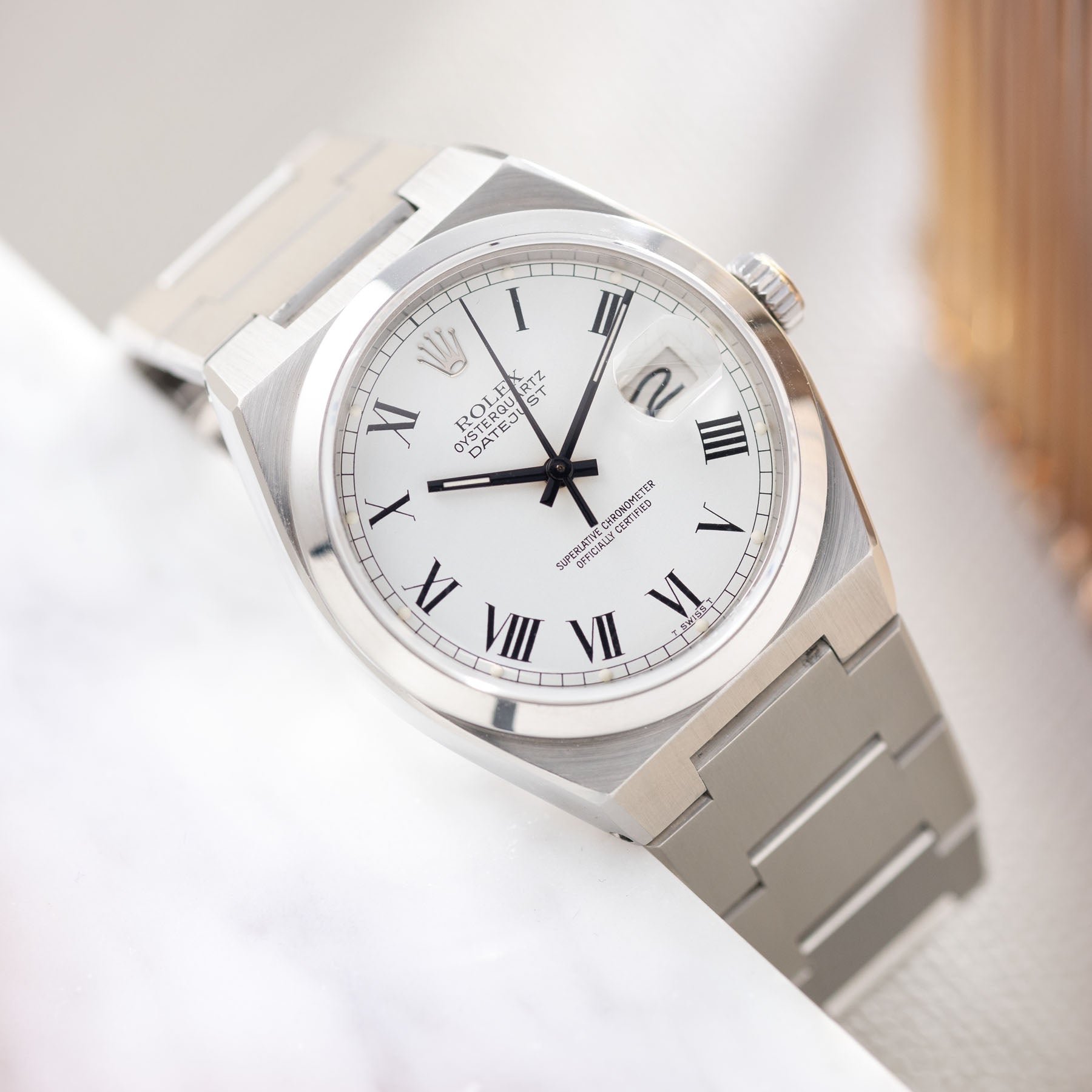 Rolex Oysterquartz Datejust White Buckley Dial 17000