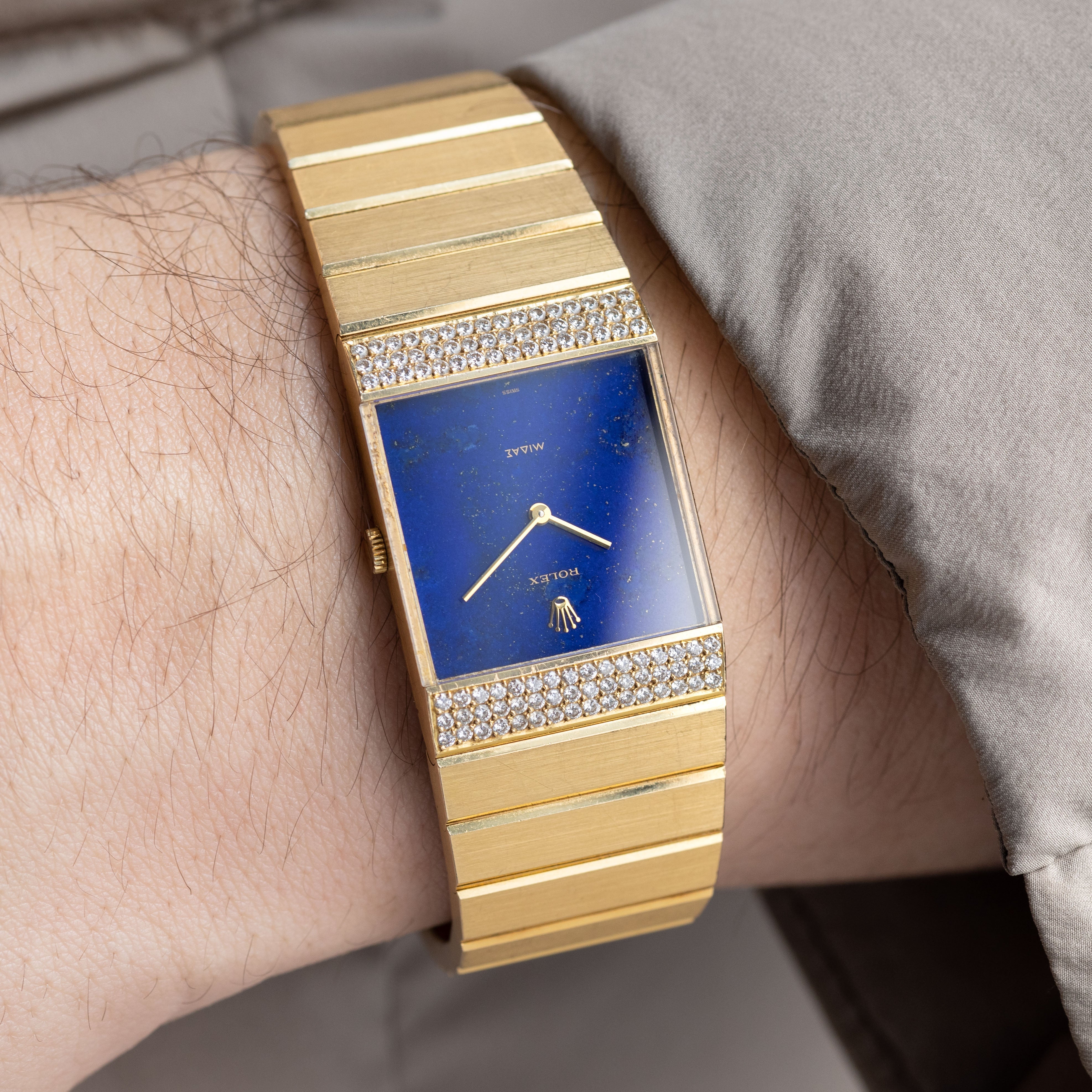 Rolex King Midas Lapis Lazuli Dial Diamond Lugs