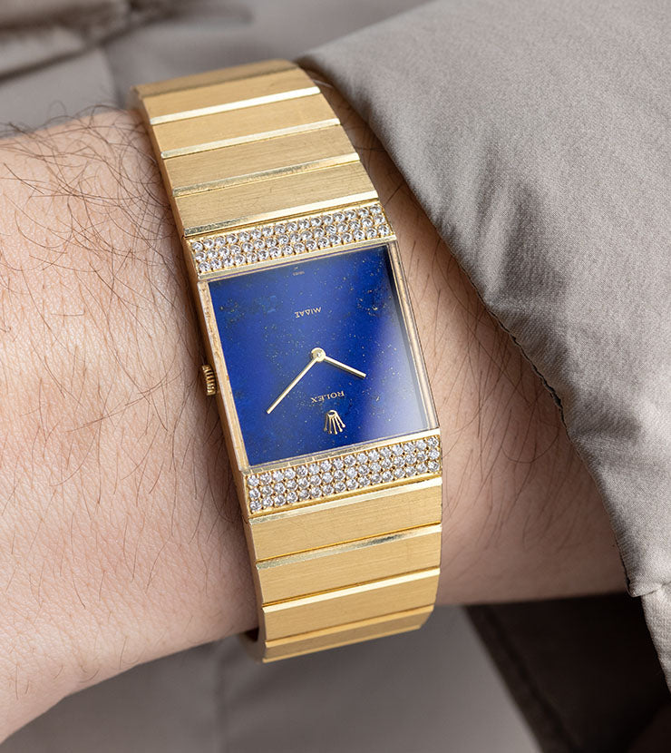 Rolex King Midas Lapis Lazuli Dial Diamond Lugs