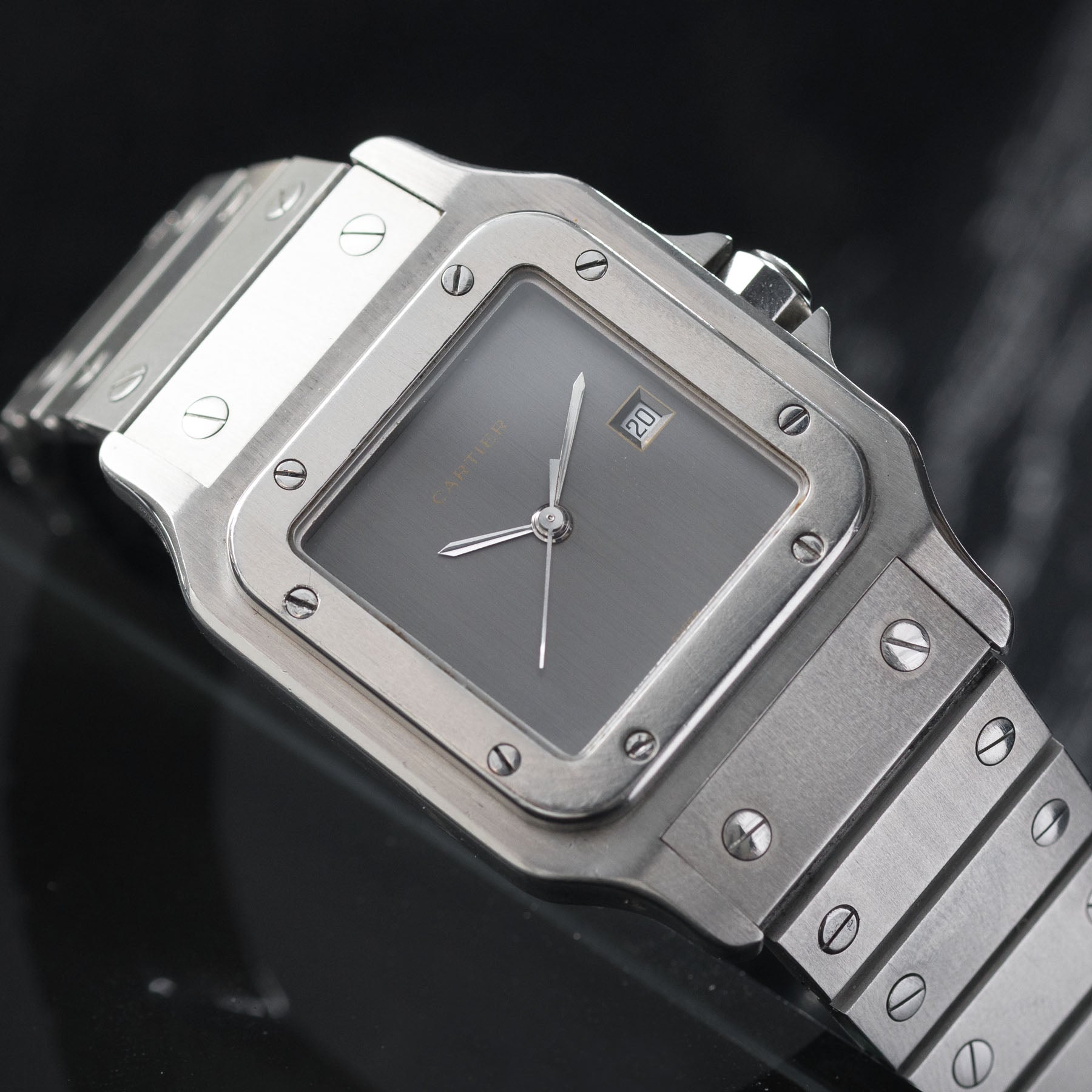 Cartier Santos 2960 Steel with Grey Dial Full Set – The Rarest Santos