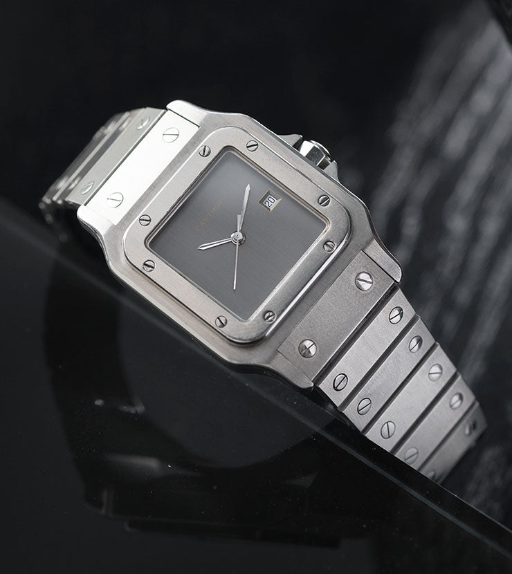 Cartier Santos 2960 Steel with Grey Dial Full Set – The Rarest Santos