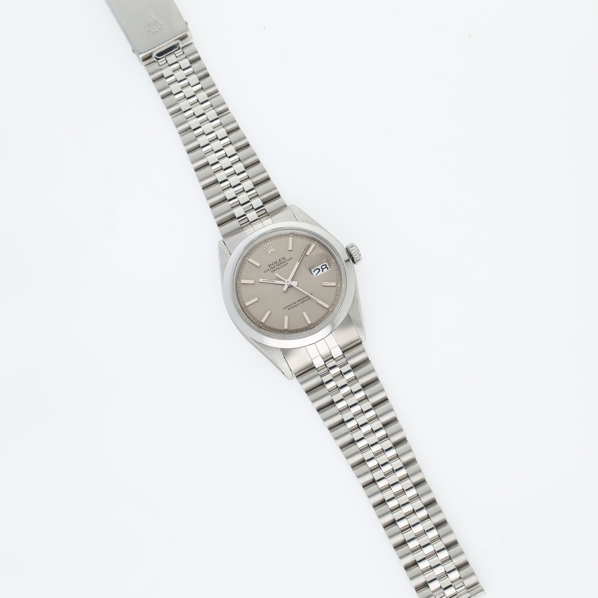 Rolex Datejust 1600 Pale Grey Dial Smooth Bezel