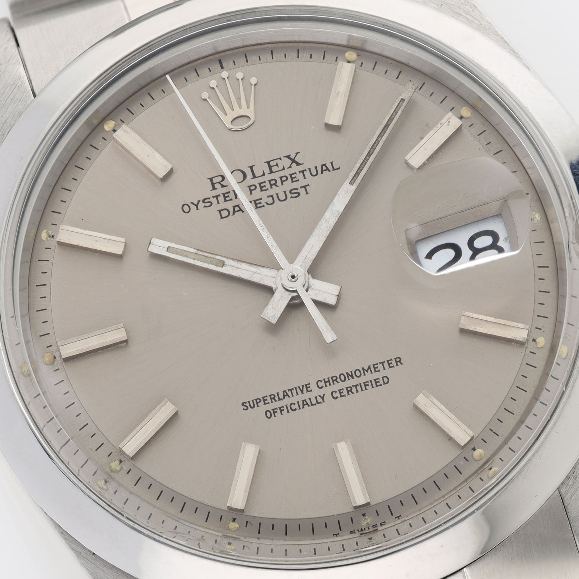 Rolex Datejust 1600 Pale Grey Dial Smooth Bezel