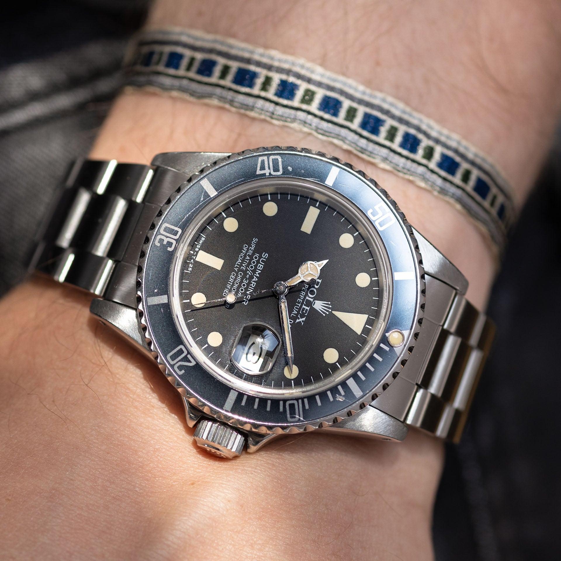 Rolex Submariner Date 16800 Matte Dial Faded Bezel Box and Papers