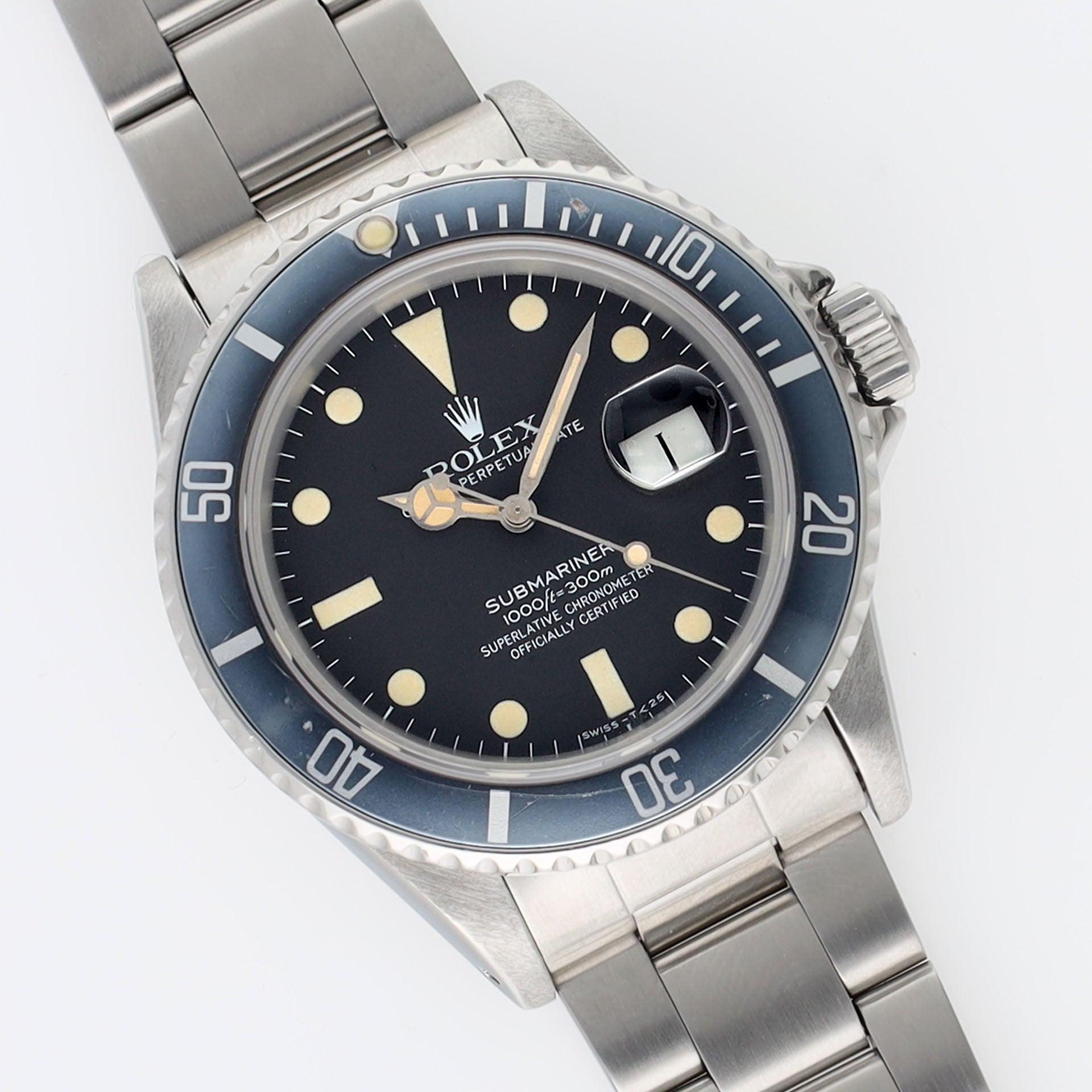 Rolex Submariner Date 16800 Matte Dial Faded Bezel Box and Papers