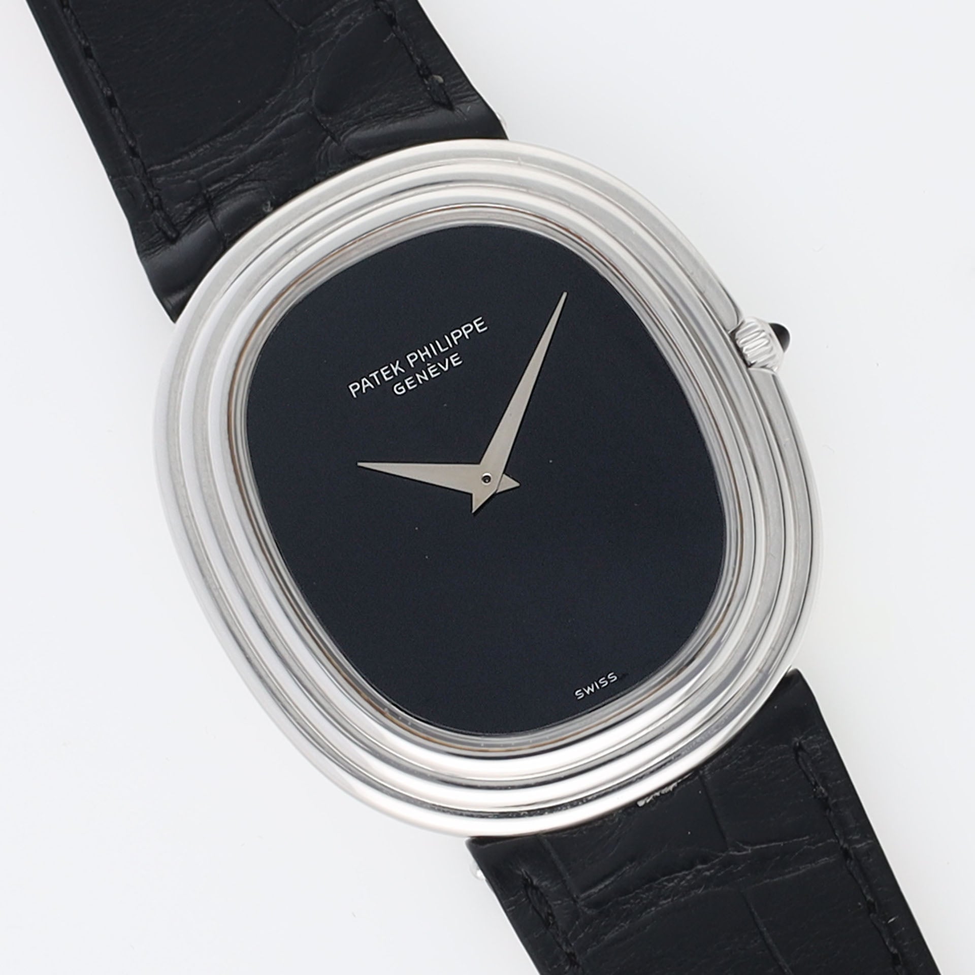 Patek Philippe Ellipse 3634 White Gold Step Case with Onyx Dial