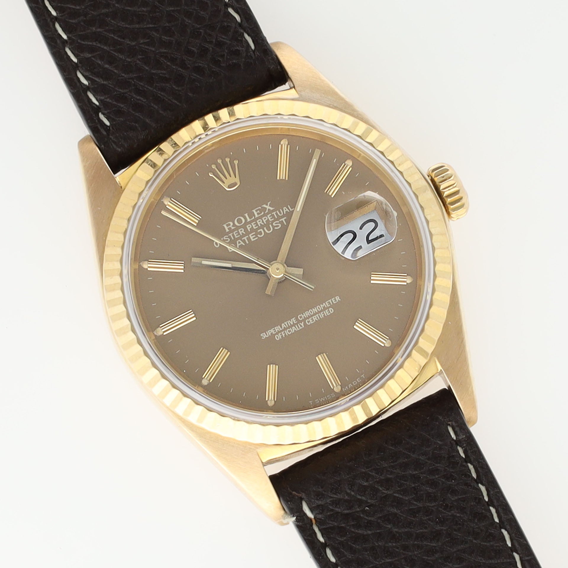 Rolex Datejust 16018 Yellow Gold Cappuccino Dial