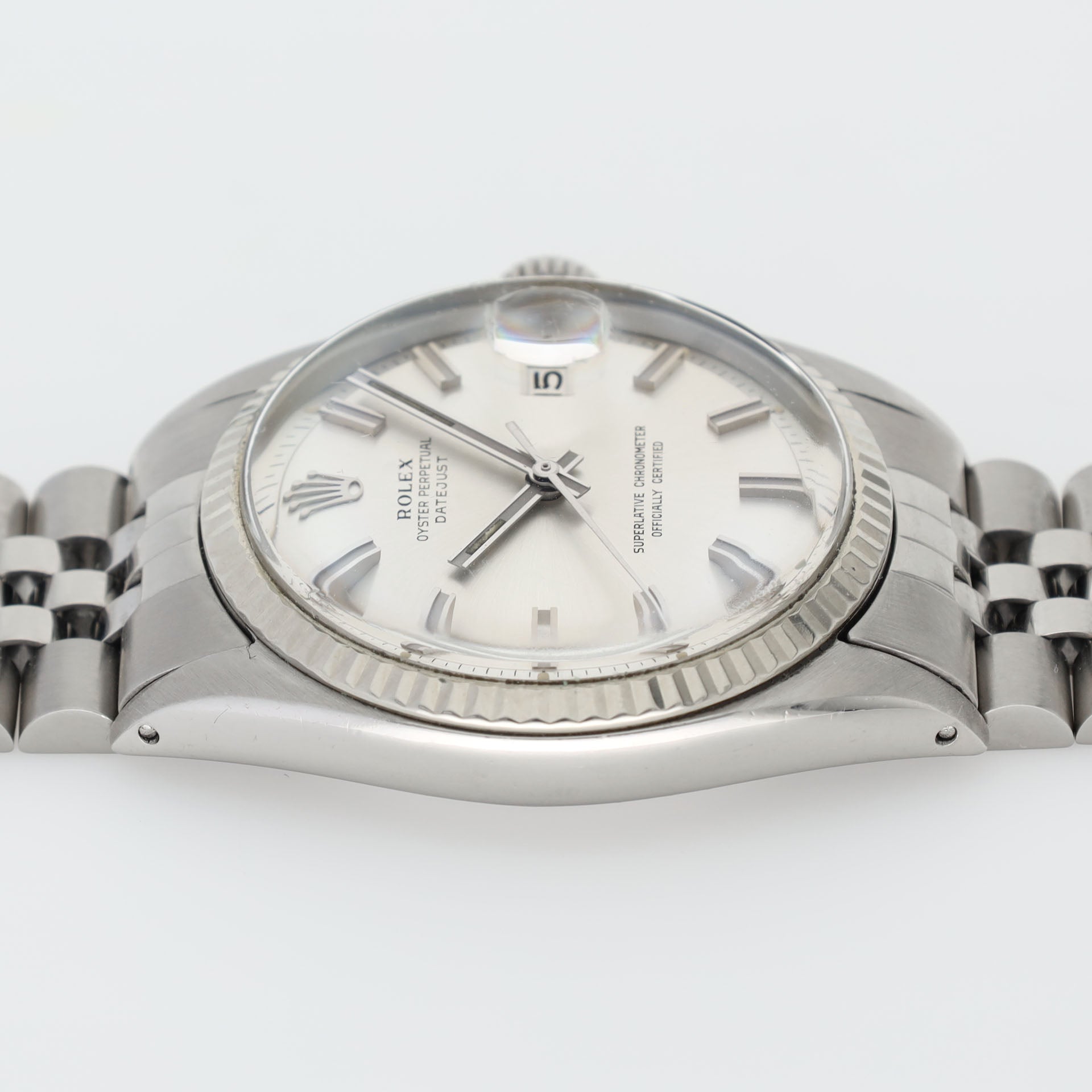 Rolex Datejust 1601 Silver Wide Boy Dial