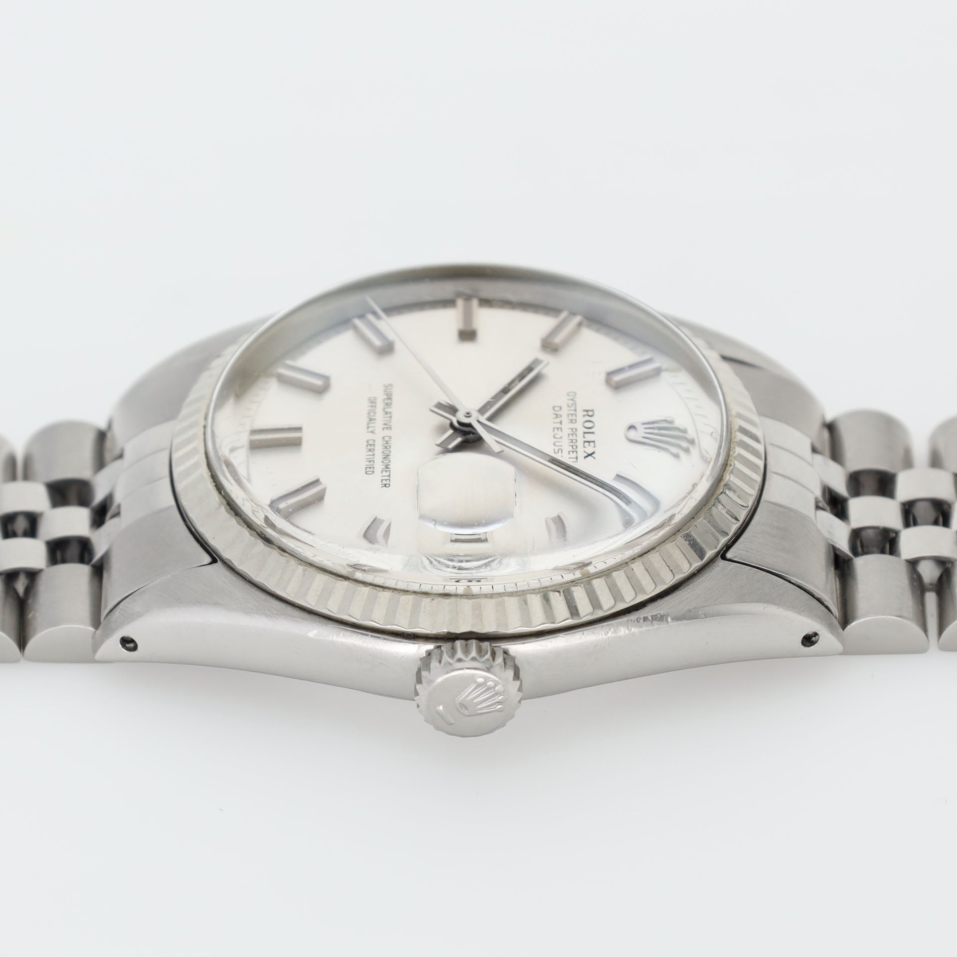 Rolex Datejust 1601 Silver Wide Boy Dial