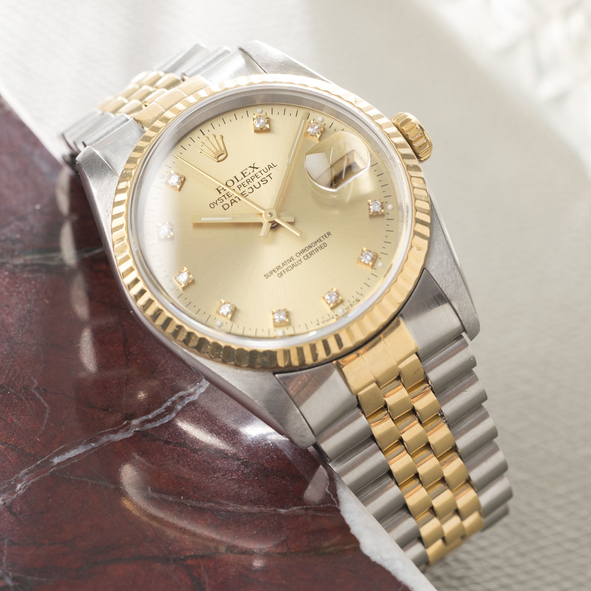 Rolex Datejust 16233 Champagne Diamond Dial