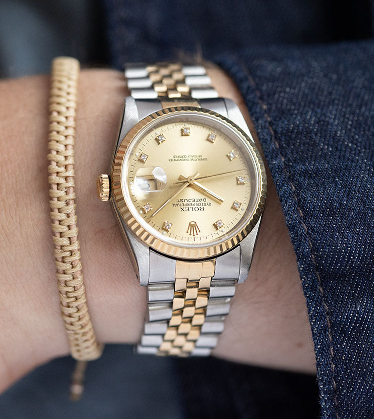 Rolex Datejust 16233 Champagne Diamond Dial