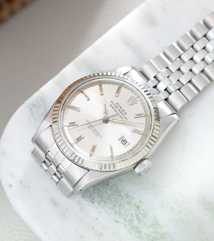 Rolex Datejust 1601 Silver Dial White Gold Bezel