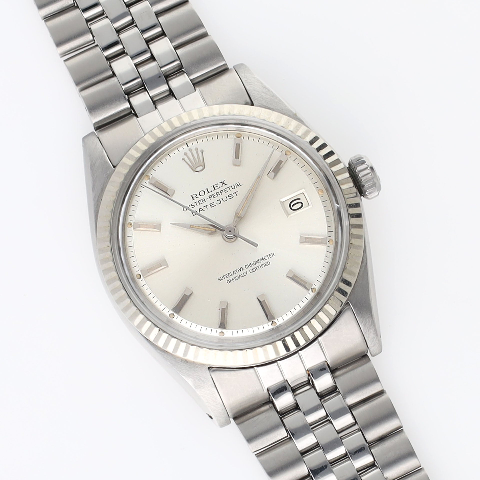 Rolex Datejust 1601 Silver Dial White Gold Bezel