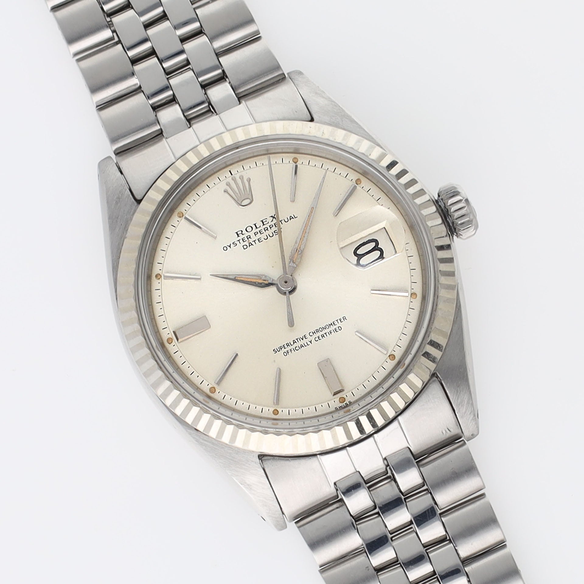 Rolex Datejust 1601 Silver Dial Alpha Hands Rare Clasp