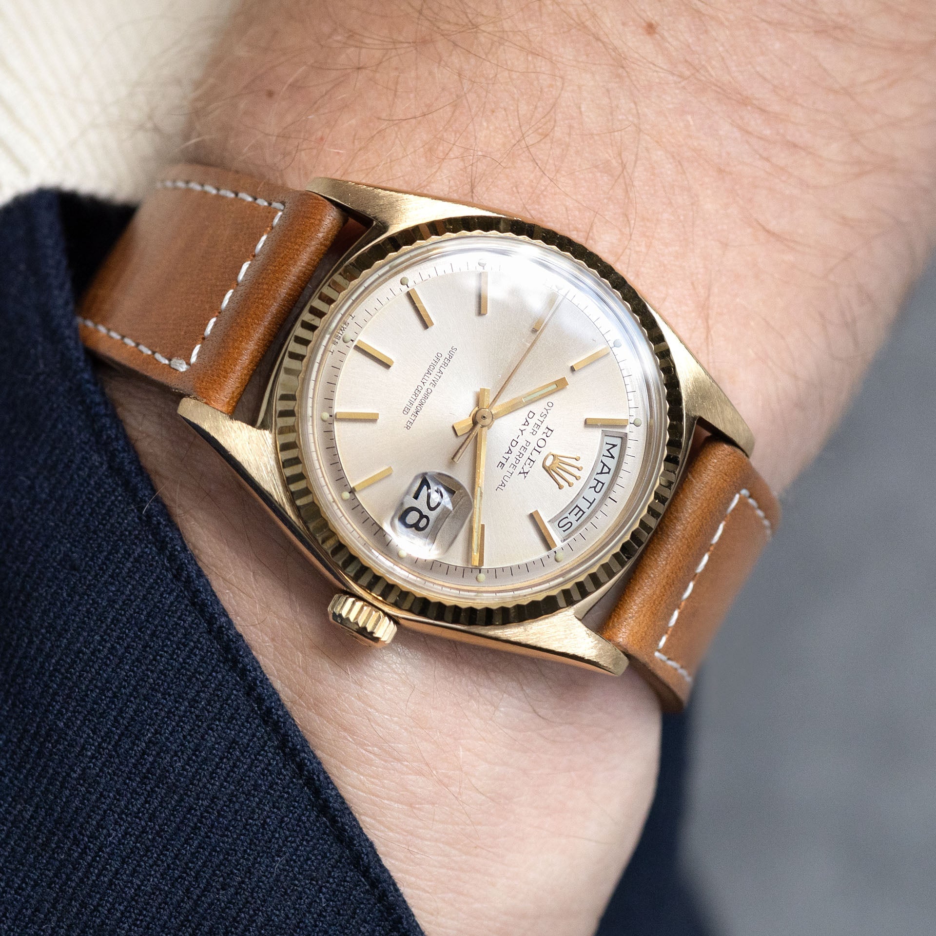 Rolex Day-Date 1803 Yellow Gold Cream Soleil Dial