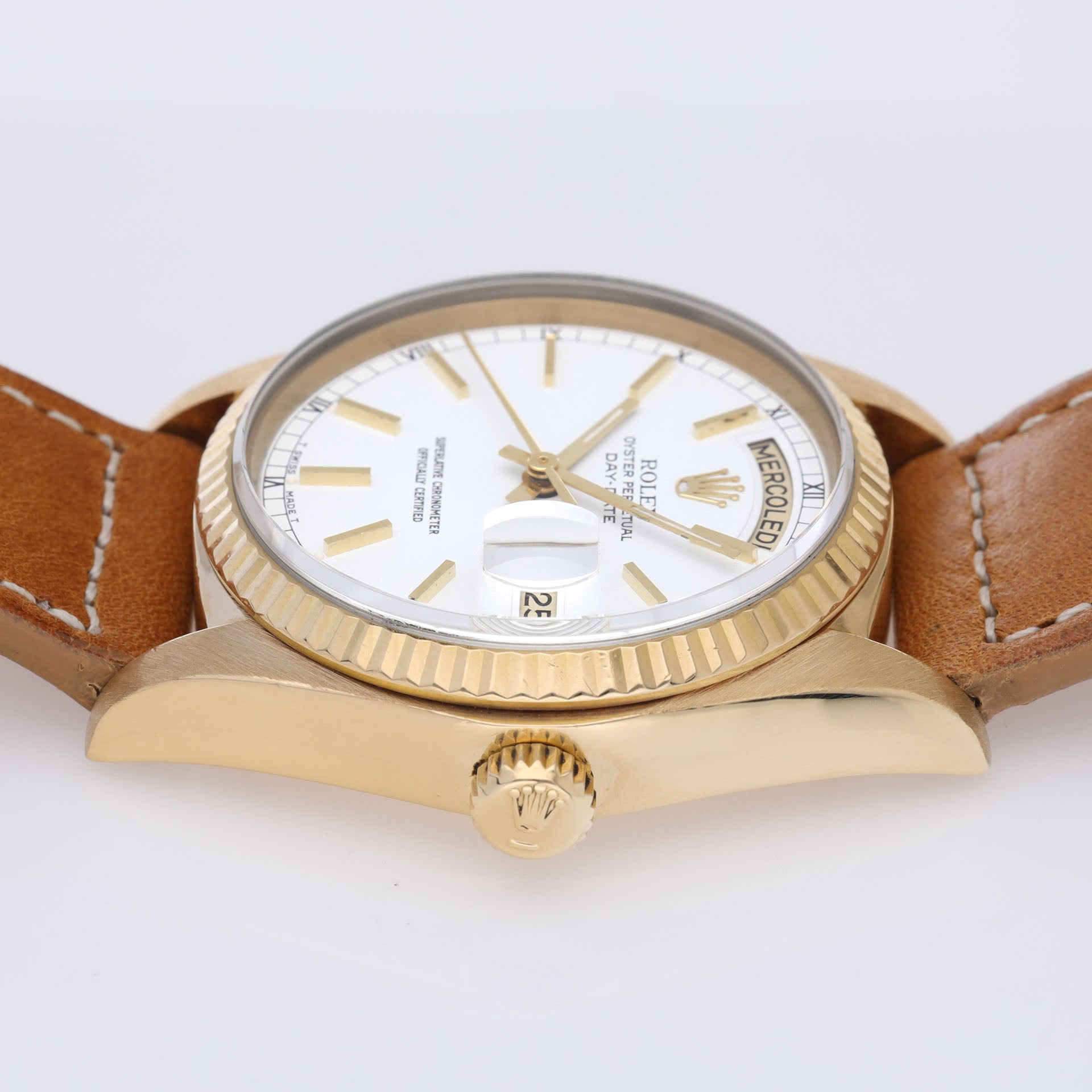 Rolex Day-Date 18038 Yellow Gold White Dial