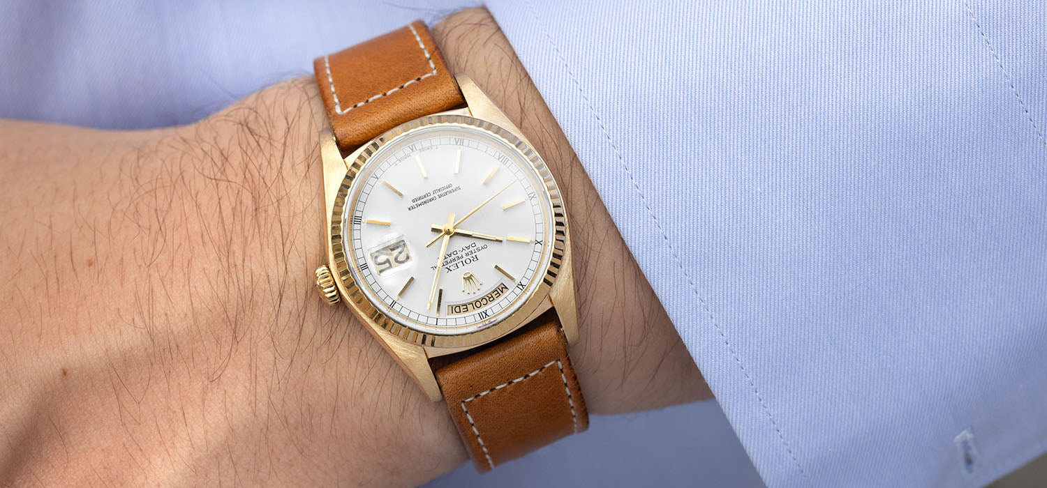 Rolex Day-Date 18038 Yellow Gold White Dial