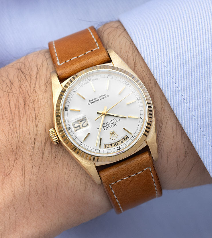 Rolex Day-Date 18038 Yellow Gold White Dial