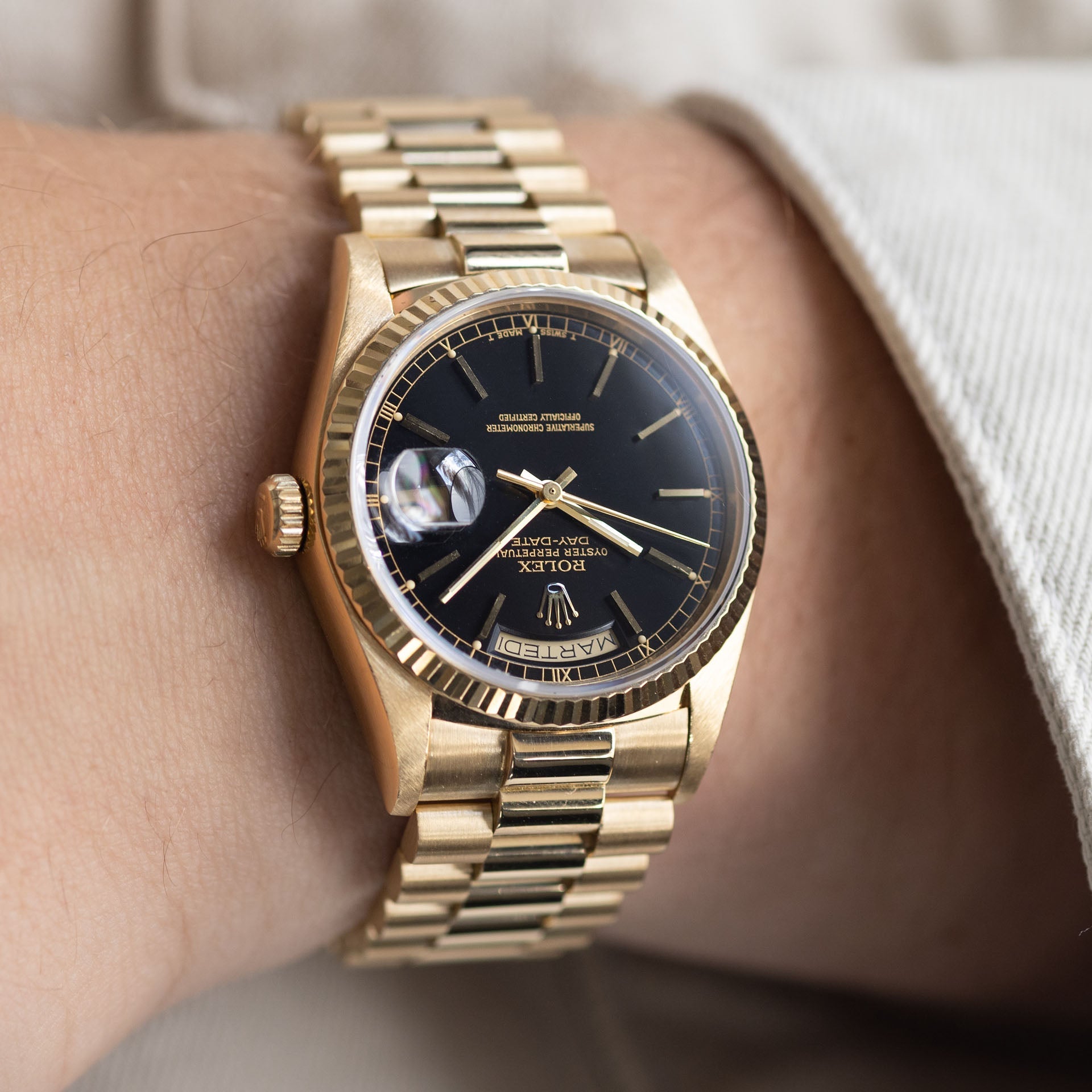 Rolex Day-Date 18038 Yellow Gold with Black Dial