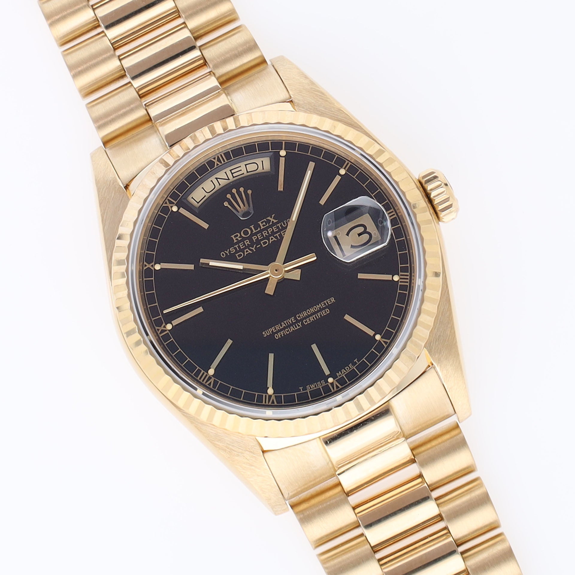 Rolex Day-Date 18038 Yellow Gold with Black Dial